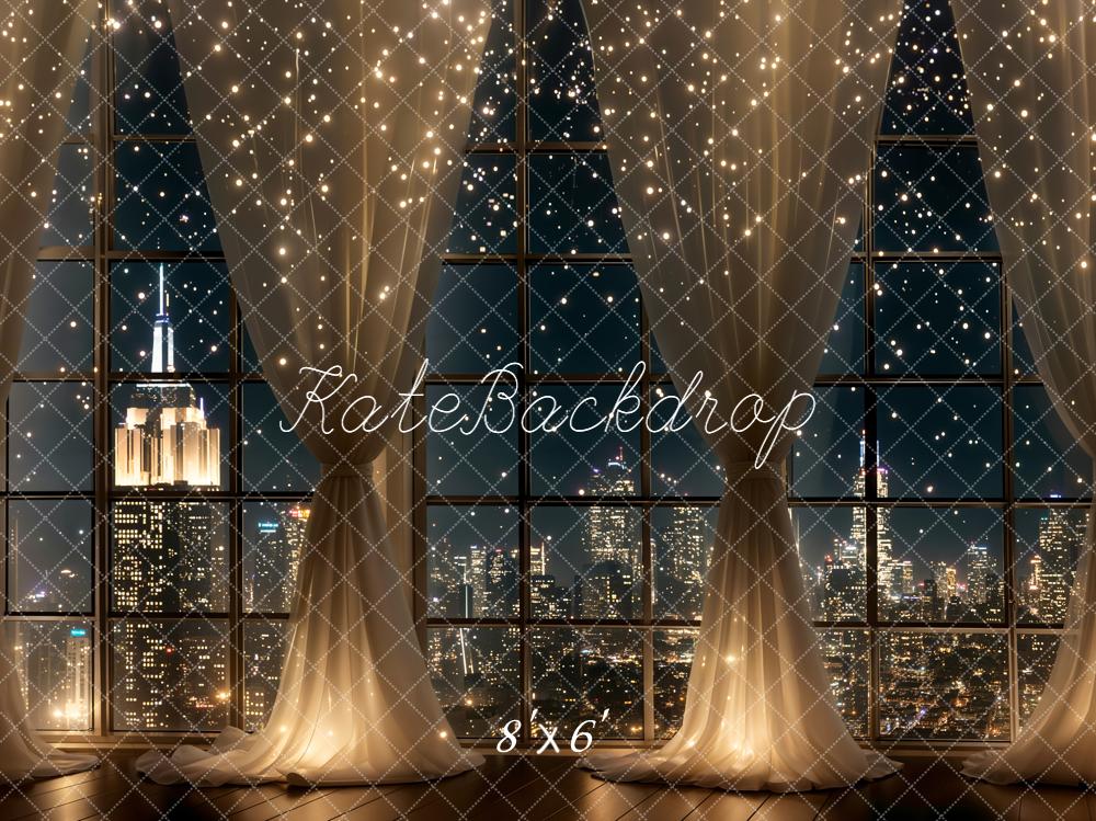 Kate City View Skyline Window Lights Backdrop Designed by Chain
