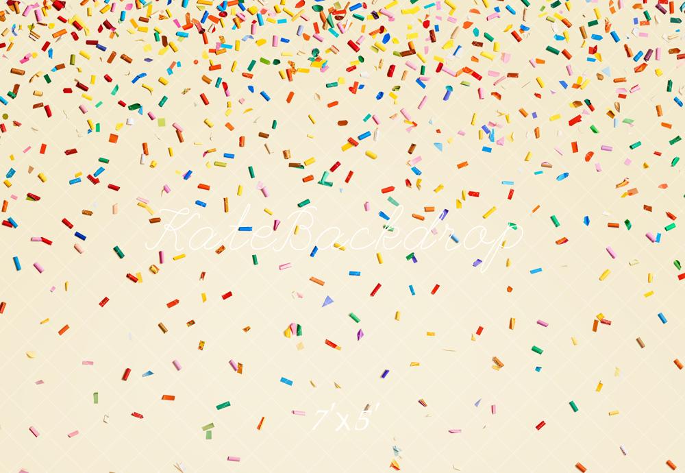 Kate Colourful Confetti Cream Backdrop Designed by Chain