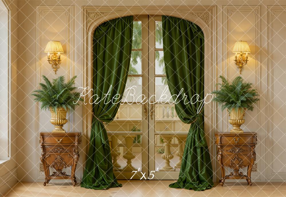 Kate Green Plants Curtains Backdrop Designed by Emetselch