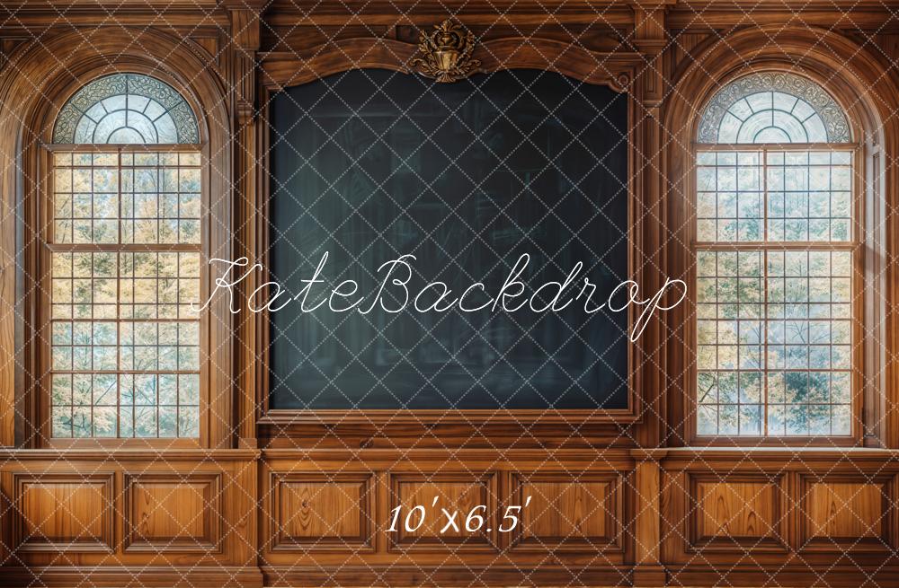 Kate Classroom Chalkboard Arched Wood Fleece Backdrop Designed by Emetselch - Kate Backdrop AU