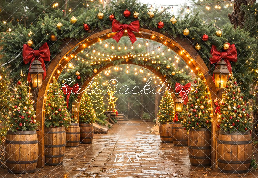 Kate Christmas Arches Fleece Backdrop Designed by Emetselch - Kate Backdrop AU