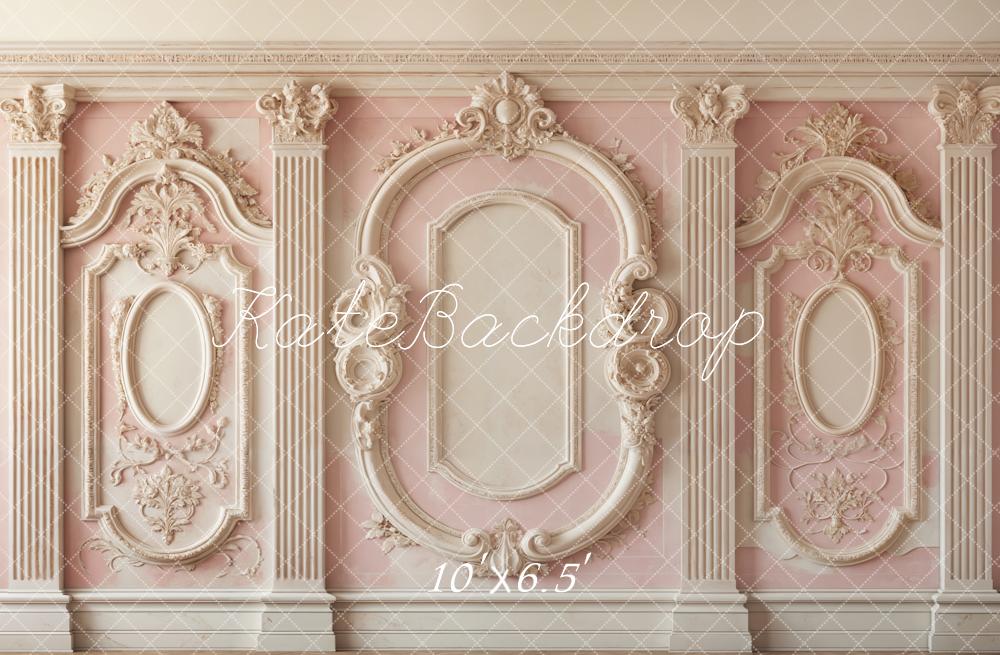 Kate Pink Vintage Wall Ornate Backdrop Designed by Emetselch - Kate Backdrop AU