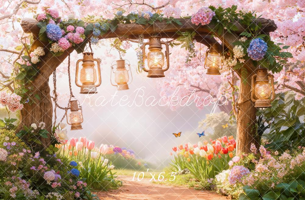 Kate Spring Flower Arch Lantern Backdrop Designed by Emetselch