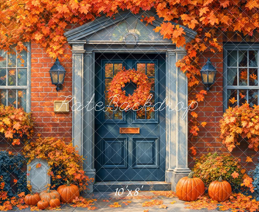 Kate Autumn Door Pumpkins Backdrop Designed by Emetselch