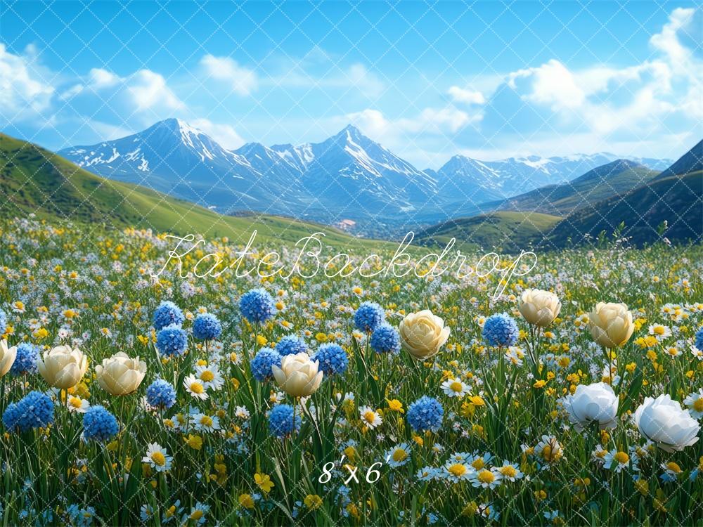 Kate Spring Mountain Wildflowers Backdrop Designed by Mini MakeBelieve - Kate Backdrop AU