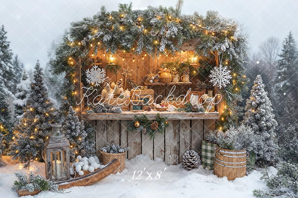 Kate Christmas Snow Snowflakes Backdrop Designed by Emetselch