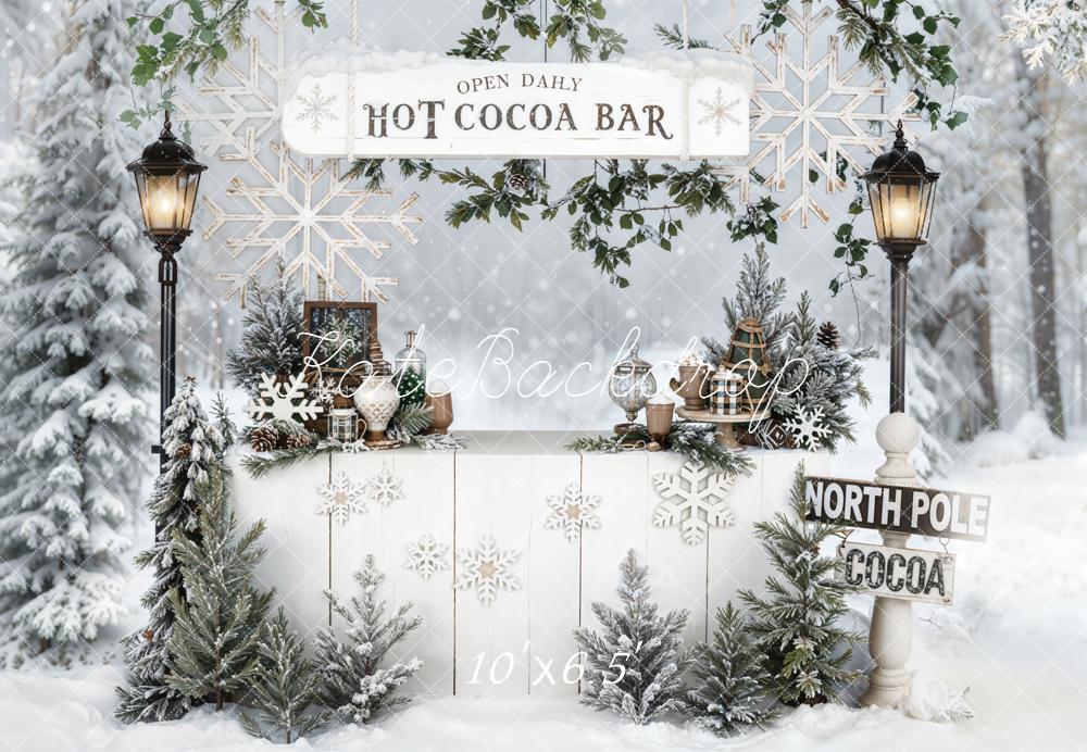 Kate Hot Cocoa Bar Winter Fleece Backdrop Designed by Chain