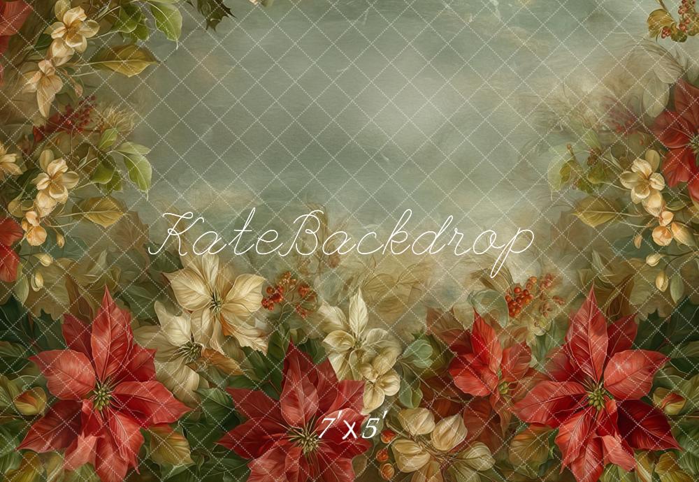 Kate Red Cream Flowers Backdrop Designed by Emetselch