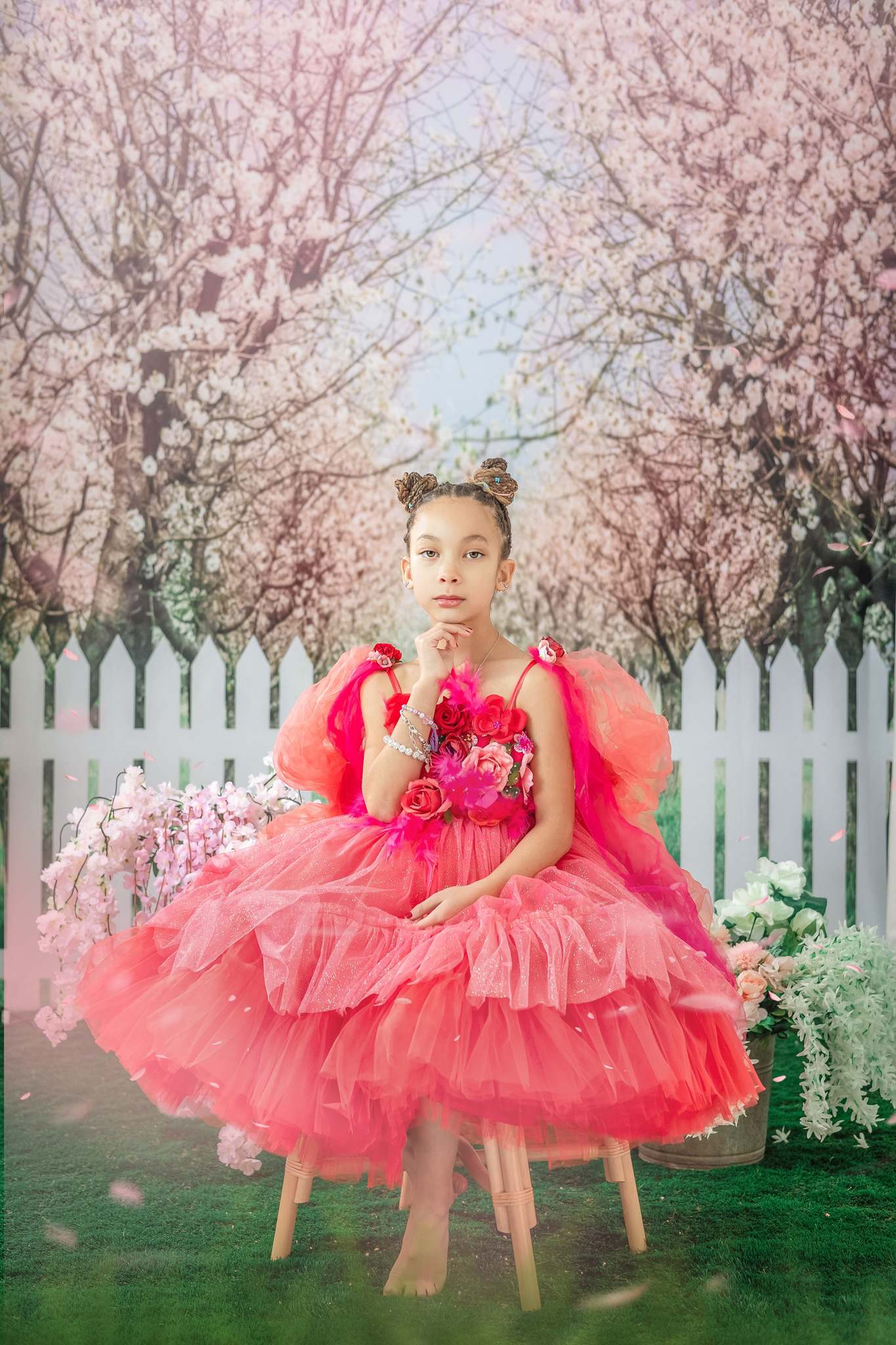 Kate Spring Flower Tree Backdrop Fence Designed by Chain Photography - Kate Backdrop AU