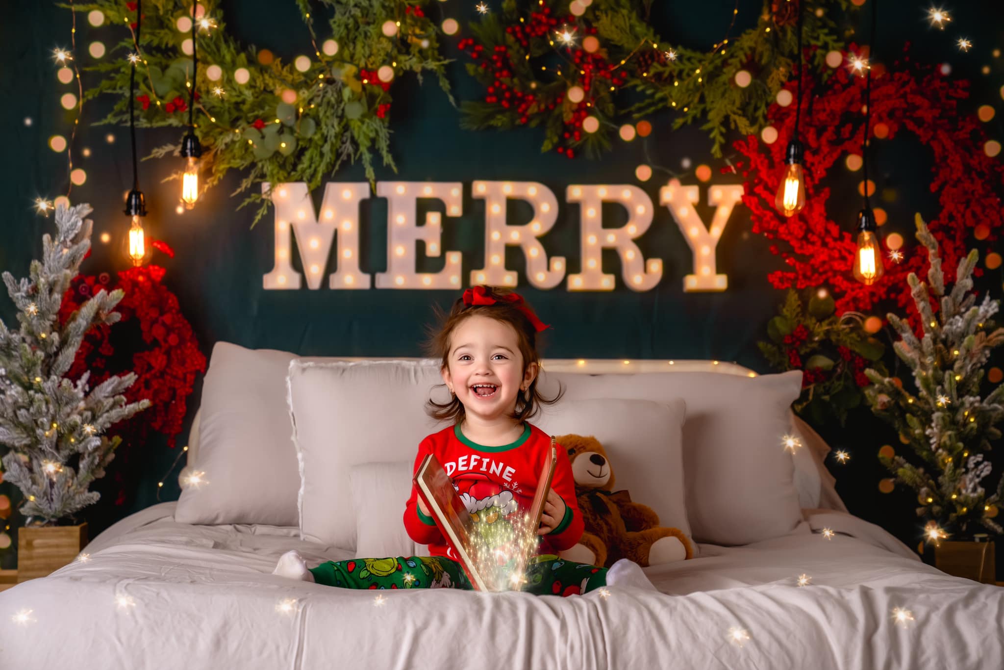 Kate Merry Christmas Backdrop Sparkle Headboard Designed By Mandy Ringe Photography