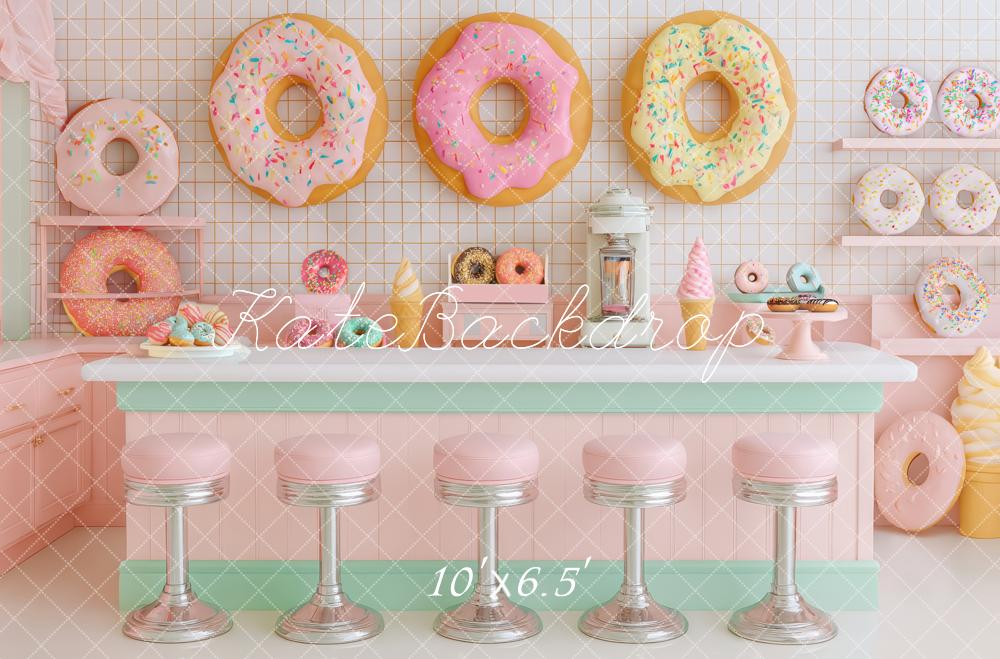 Kate Donut Shop Counter Pink Backdrop Designed by Patty Roberts - Kate Backdrop AU