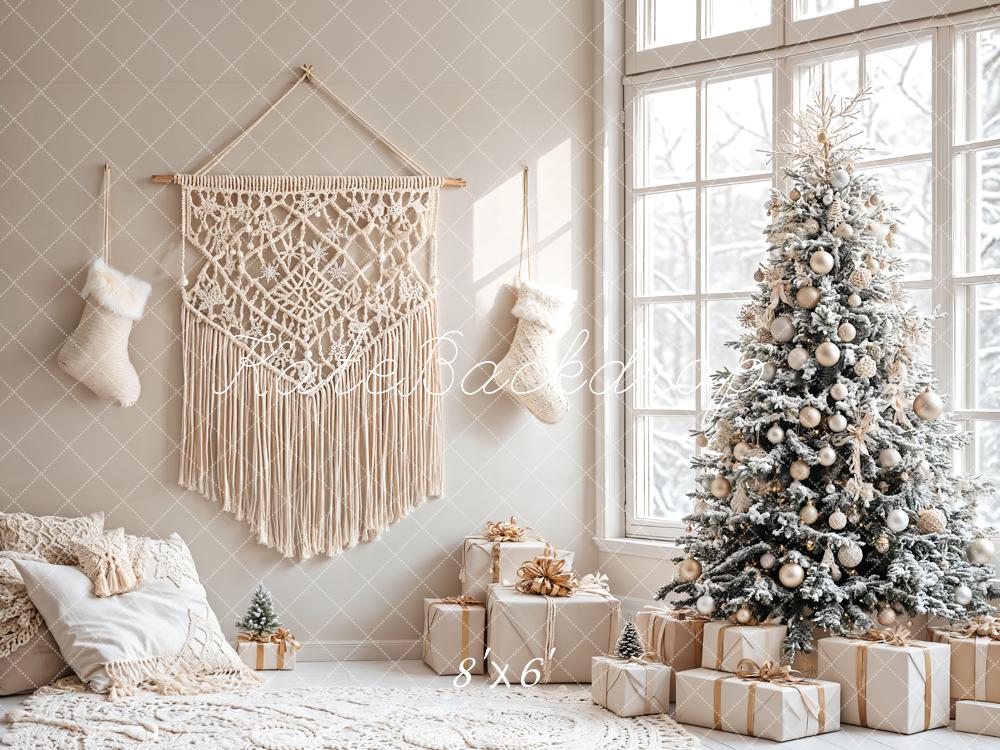 Kate Christmas Tree Boho Neutral Backdrop Designed by Emetselch