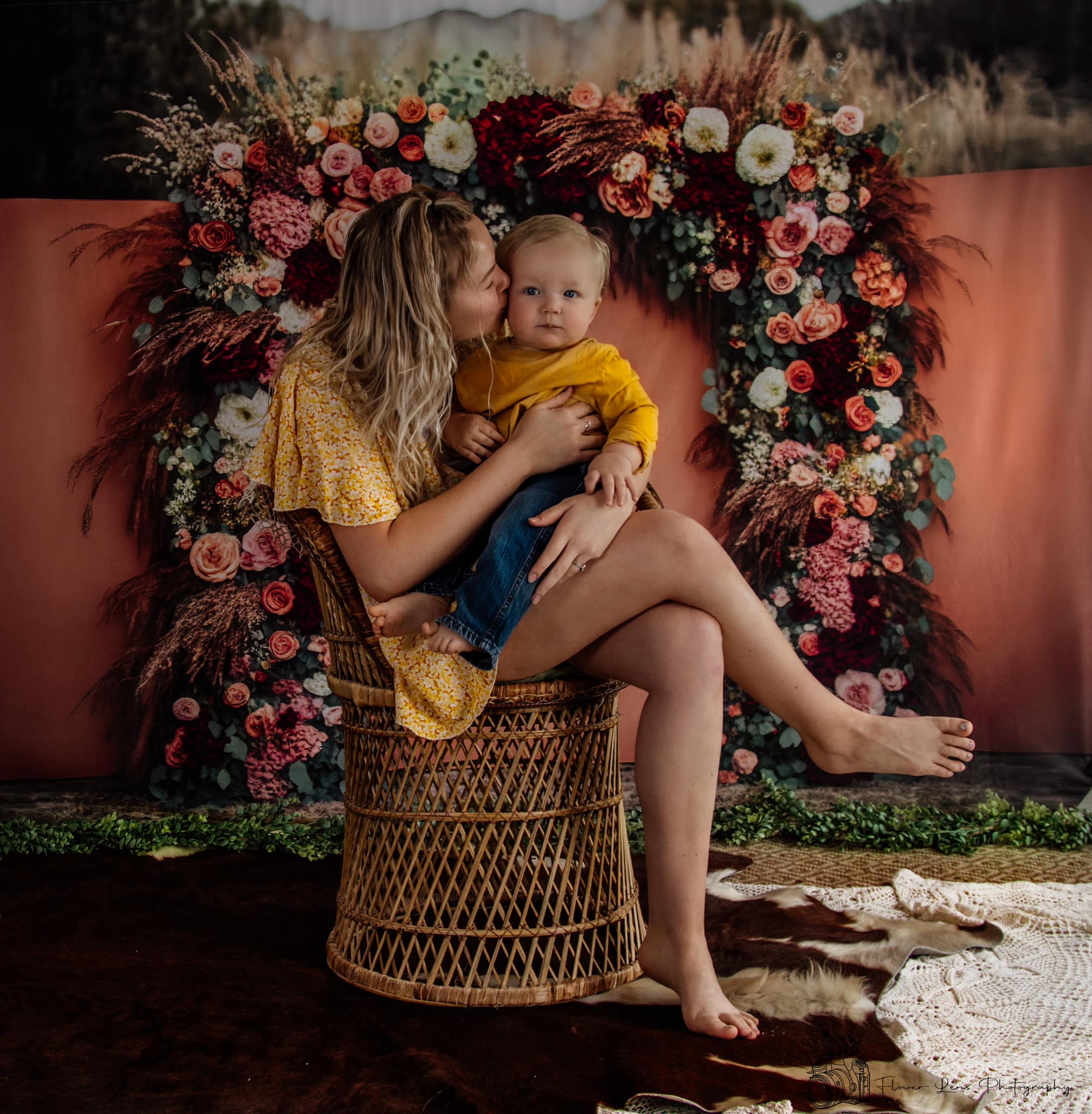 Kate Painted Boho Free Spirit Backdrop Outside Floral Designed by Mini MakeBelieve - Kate Backdrop AU