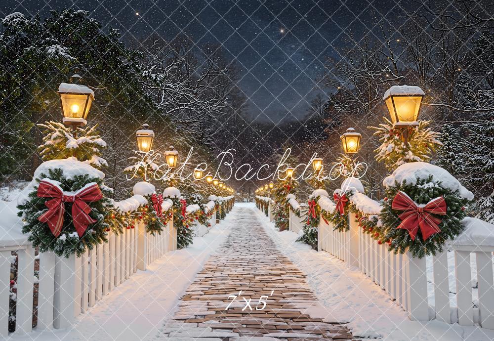 Kate Christmas Snow Bridge Backdrop Designed by Chain