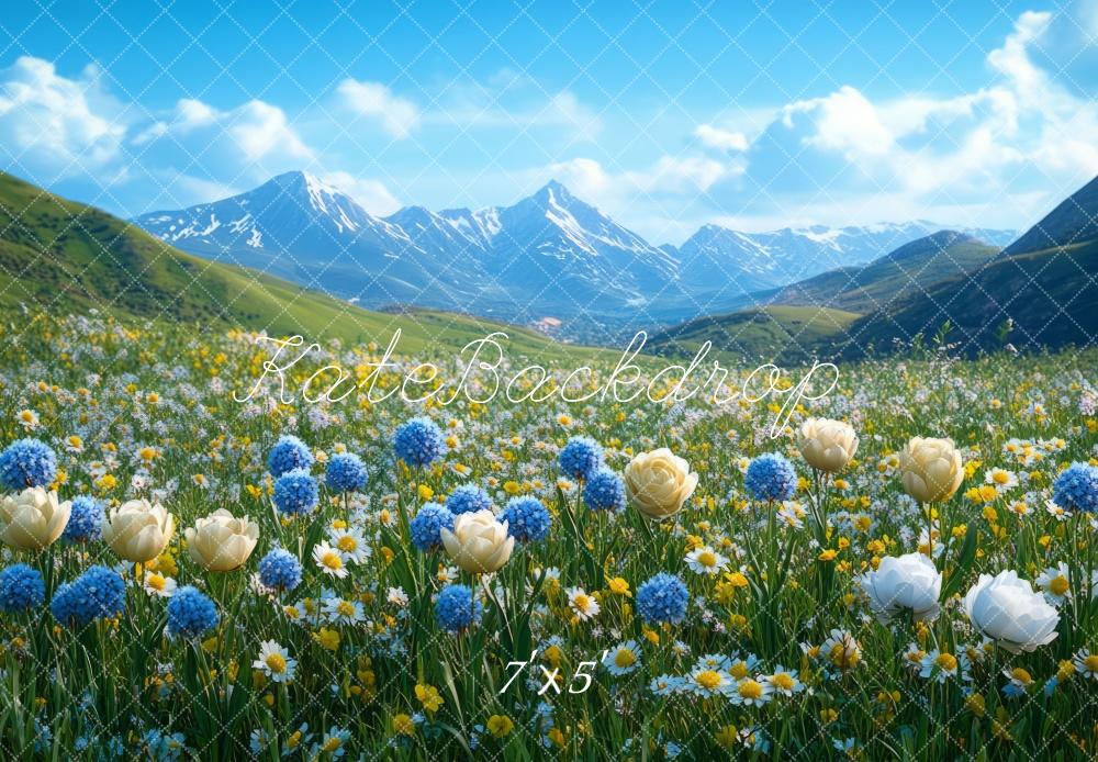 Kate Spring Mountain Wildflowers Backdrop Designed by Mini MakeBelieve - Kate Backdrop AU