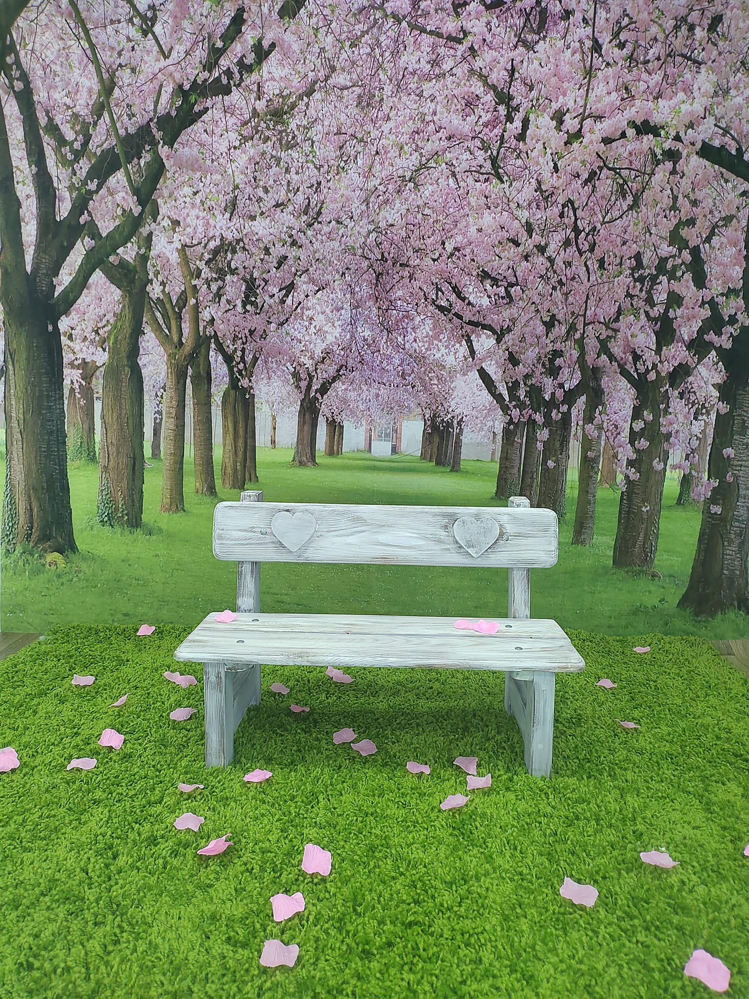 Kate Spring Flower Tree Grassland Backdrop+Kate Green Grassland Easter Wood Rubber Floor Mat - Kate Backdrop AU