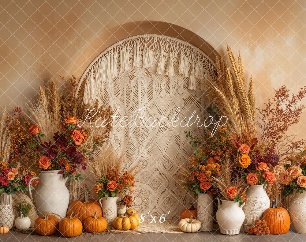 Kate Fall Arch Pumpkin Fleece Backdrop Designed by Emetselch