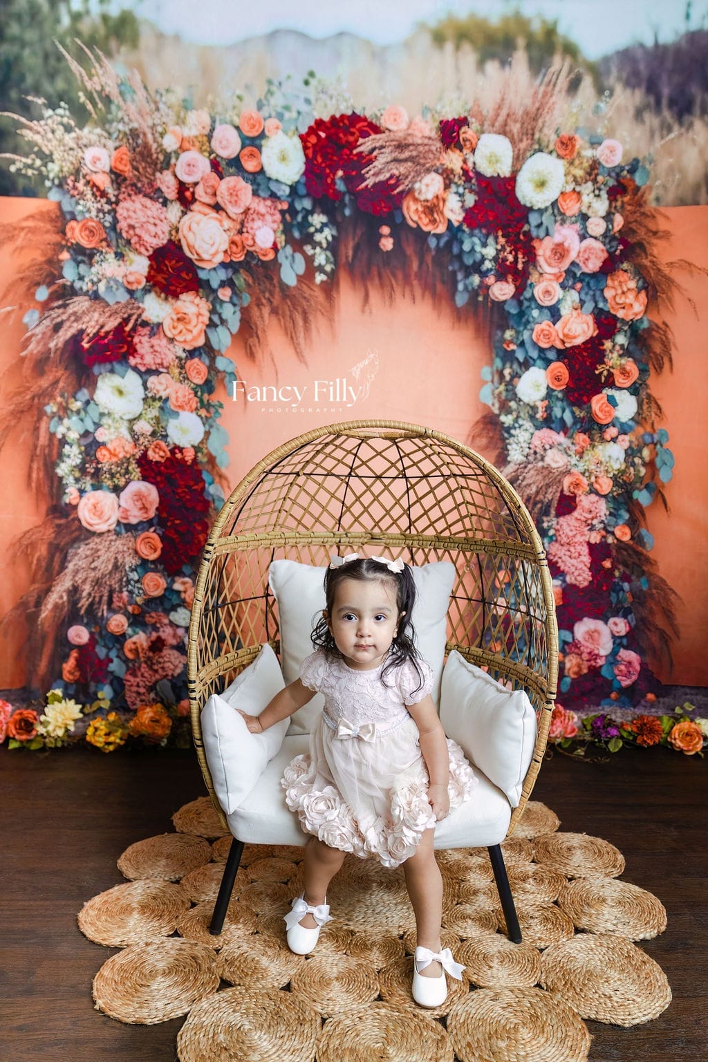 Kate Painted Boho Free Spirit Backdrop Outside Floral Designed by Mini MakeBelieve - Kate Backdrop AU