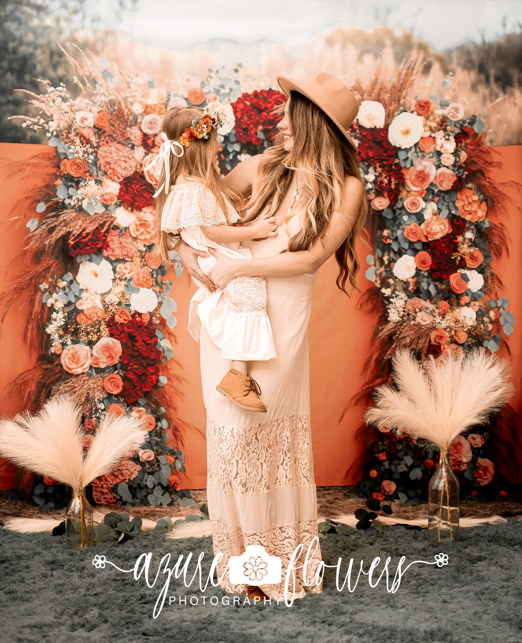 Kate Painted Boho Free Spirit Backdrop Outside Floral Designed by Mini MakeBelieve - Kate Backdrop AU