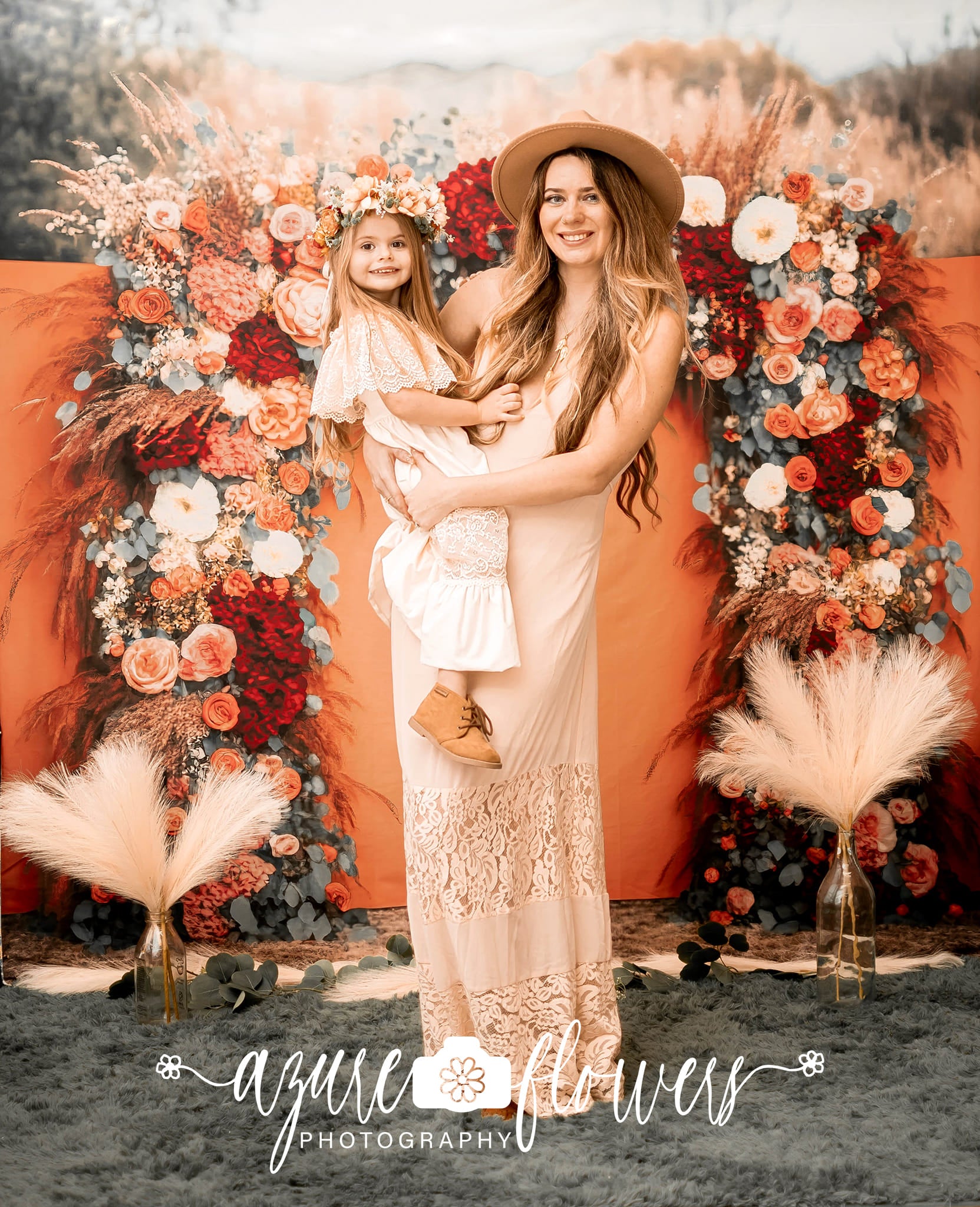 Kate Painted Boho Free Spirit Backdrop Outside Floral Designed by Mini MakeBelieve - Kate Backdrop AU