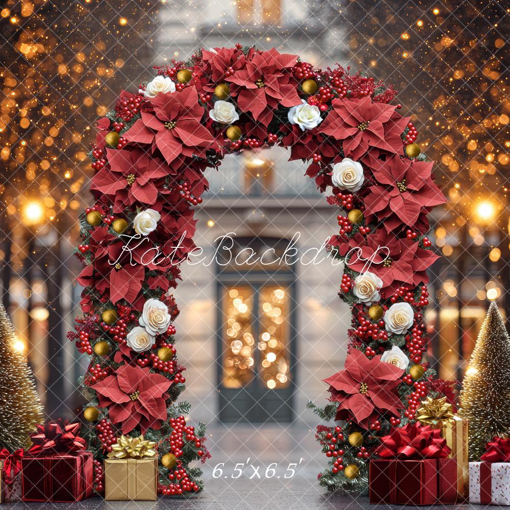 Kate Christmas Flower Arch Presents Backdrop Designed by Mini MakeBelieve - Kate Backdrop AU