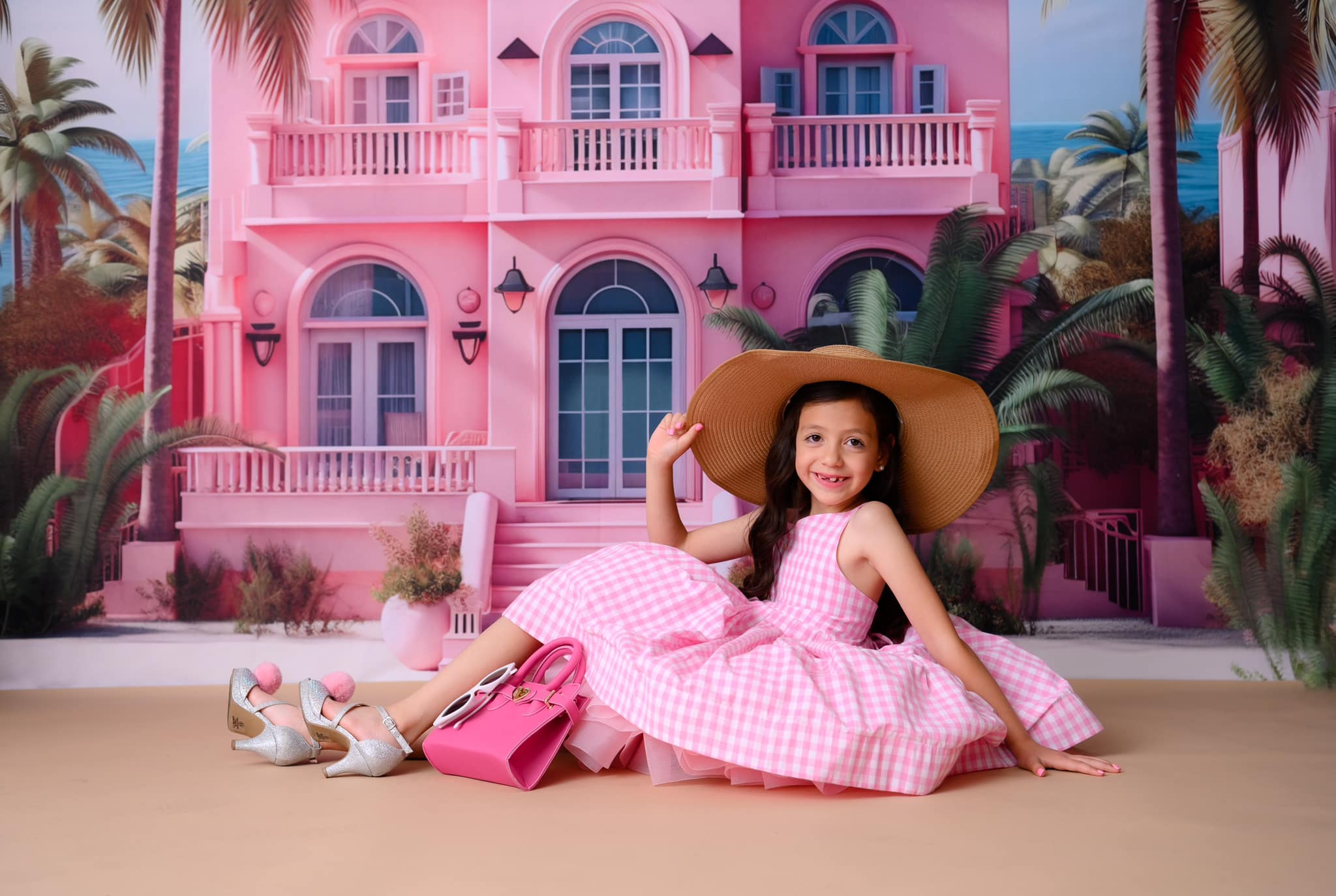 Kate Princess Pink House Backdrop Designed by Chain Photography