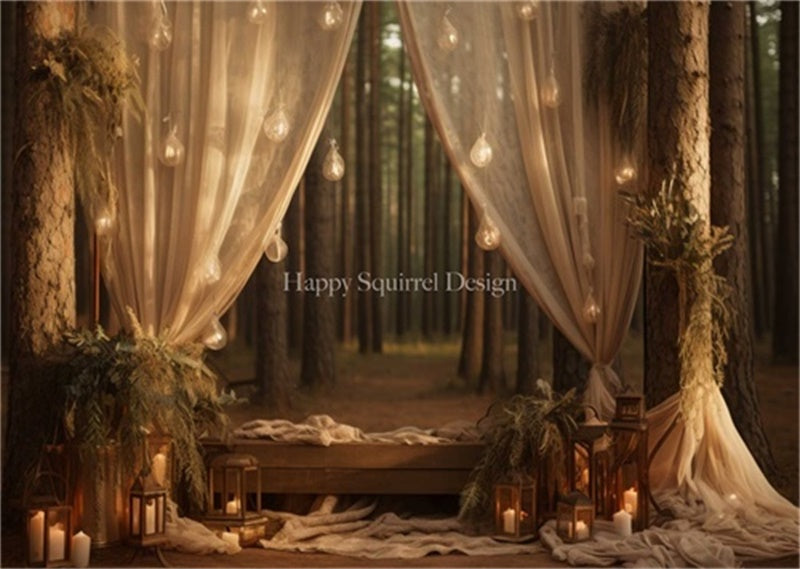 Kate Forest Drapes Light Backdrop Designed by Happy Squirrel Design