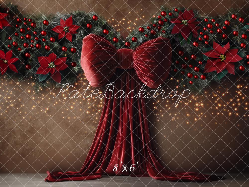 Kate Christmas Red Bow Backdrop Designed by Mini MakeBelieve - Kate Backdrop AU
