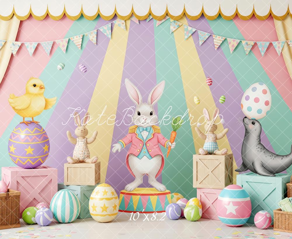 Kate Easter Bunny Circus Eggs Backdrop Designed by Patty Roberts