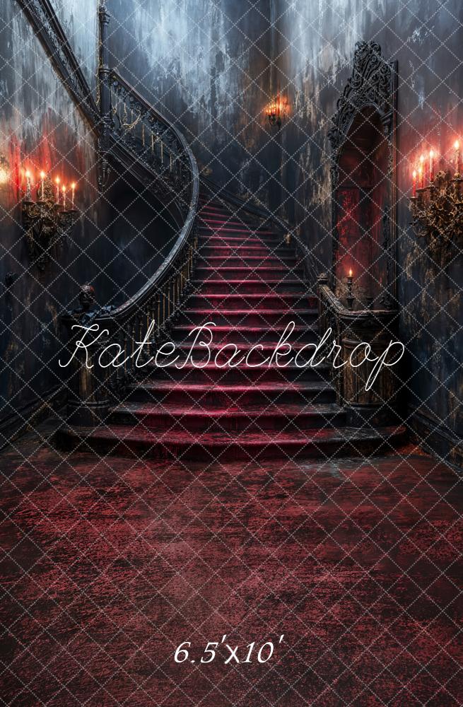 Kate Cascading Stairs Red Carpet Gothic Wall Backdrop Designed by Emetselch - Kate Backdrop AU