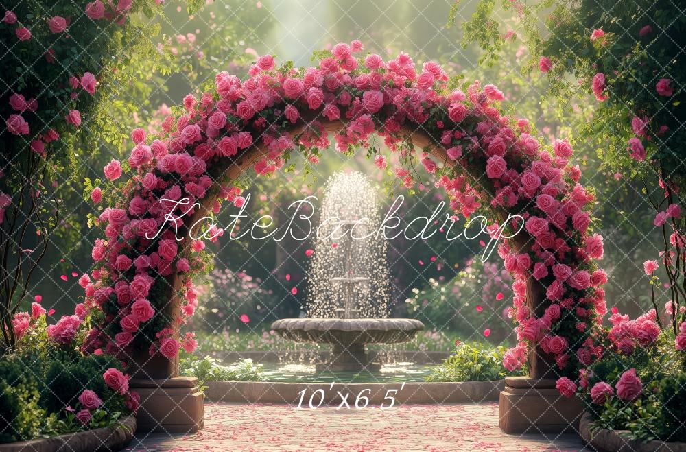 Kate Flower Arch Garden Fountain Backdrop Designed by Patty Roberts - Kate Backdrop AU