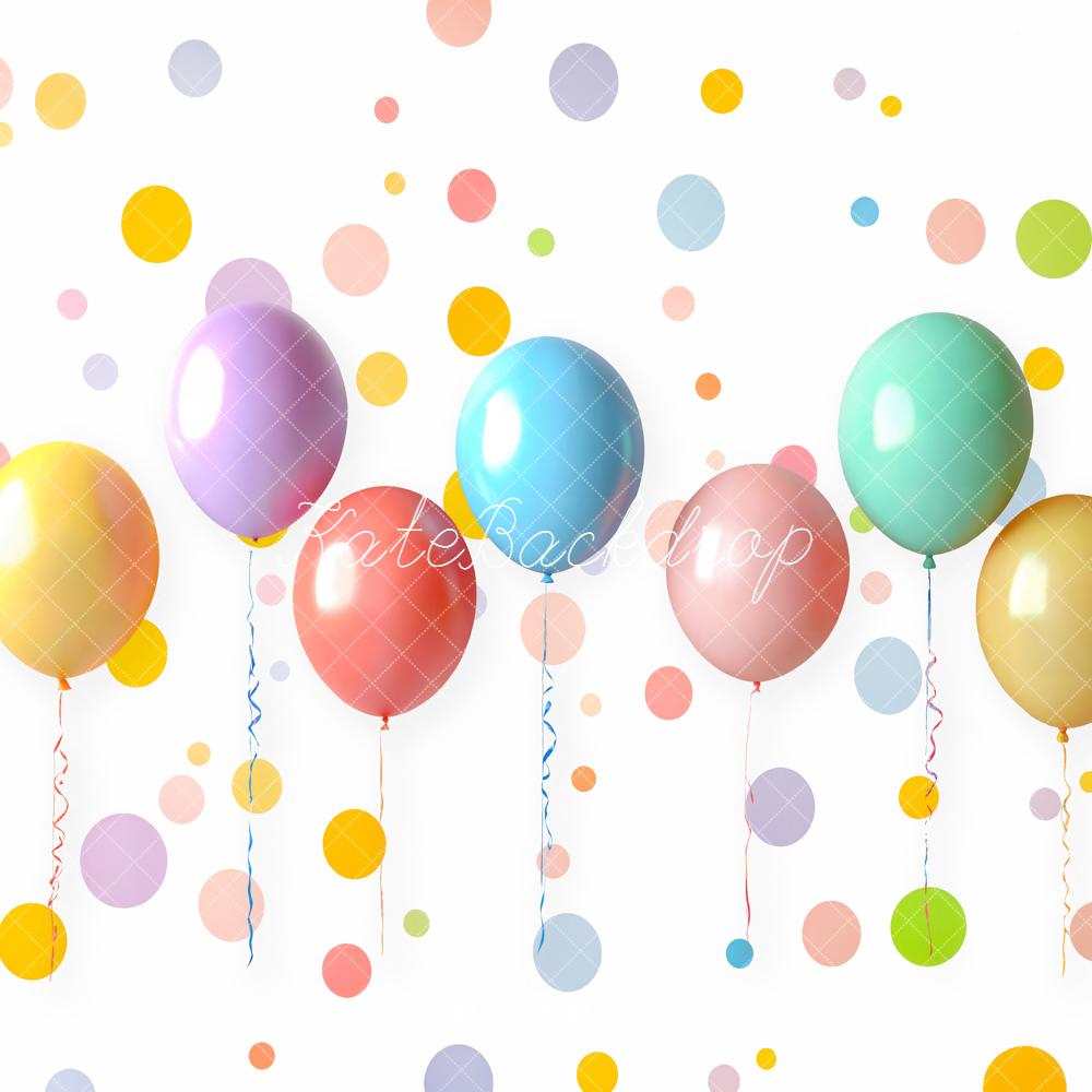 Kate Colourful Balloons Confetti Dots Backdrop Designed by Emetselch