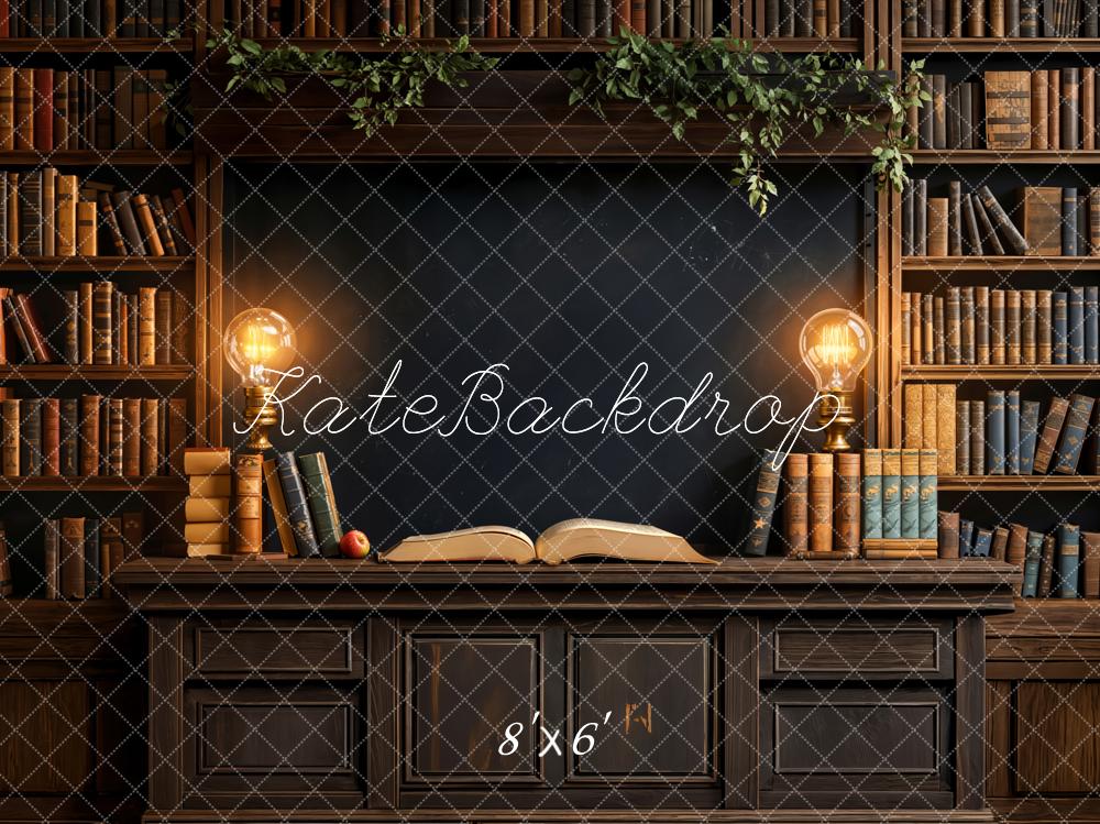 Kate Bookshelves Lights Fleece Backdrop Designed by Emetselch - Kate Backdrop AU