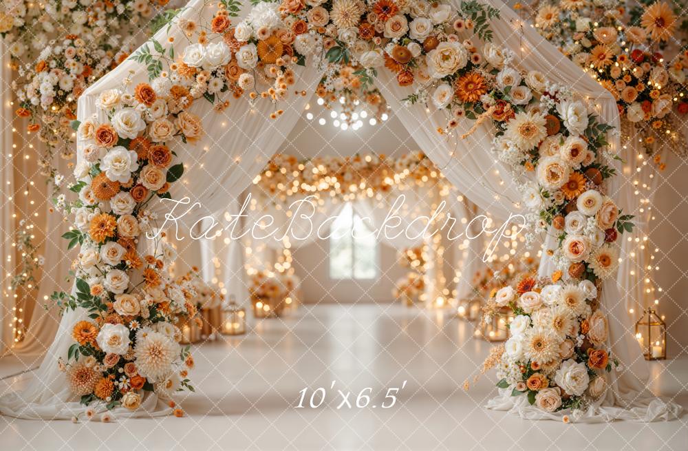 Kate Flower Arch Lights Fleece Backdrop Designed by Emetselch
