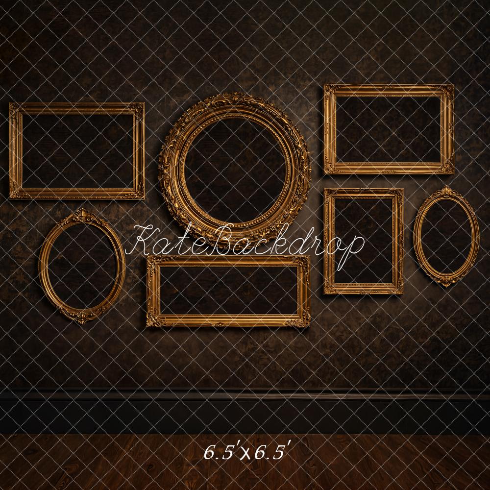 Kate Vintage Wall Gold Empty Frames Backdrop Designed by Emetselch