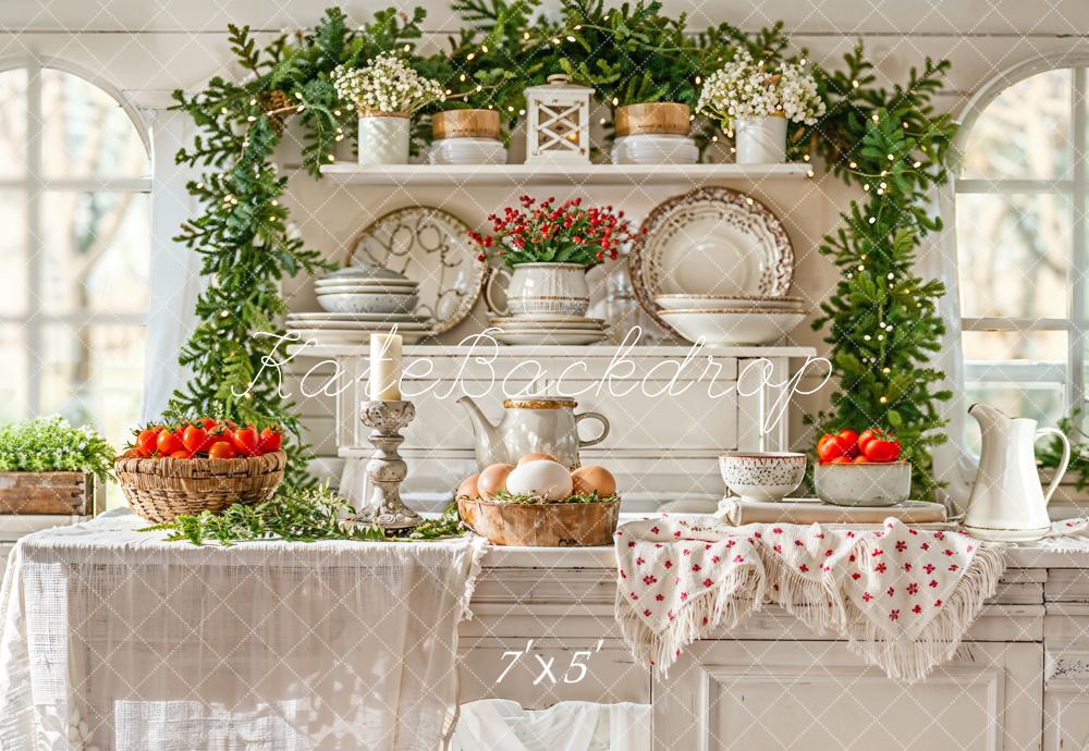 Kate Kitchen Table Kitchen Dishes Backdrop Designed by Emetselch - Kate Backdrop AU