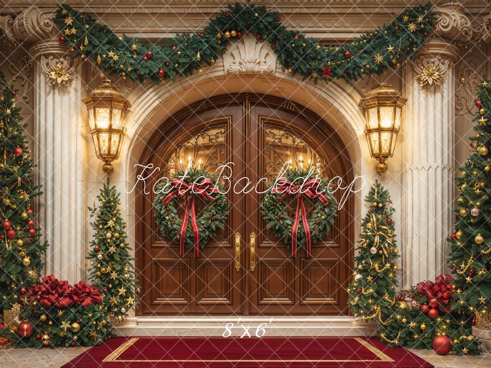 Kate Christmas Doorway Fleece Backdrop Designed by Chain