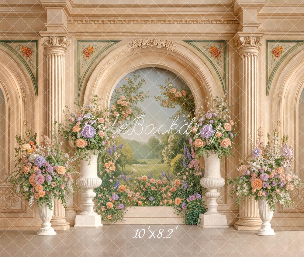 Kate Flower Arch Classical Columns Backdrop Designed by Emetselch