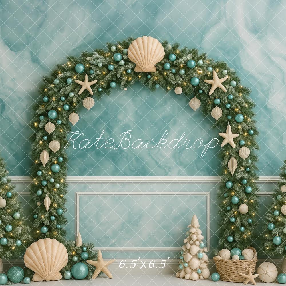 Kate Christmas Sea Shell Starfish Backdrop Designed by Megan Leigh - Kate Backdrop AU
