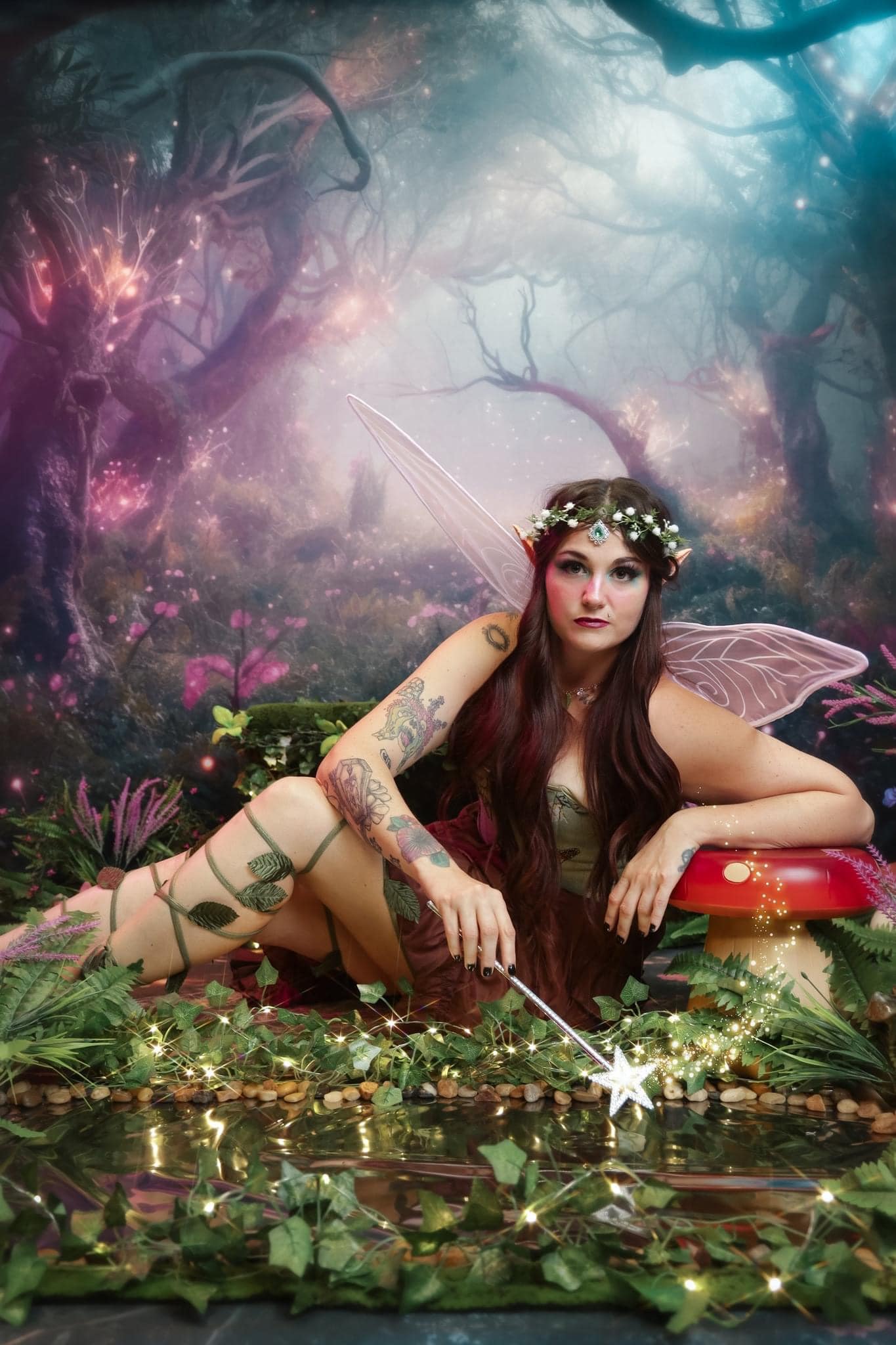Kate Enchanted Fairy Forest Backdrop+Spring Flower Floor Designed by Mandy Ringe Photography - Kate Backdrop AU