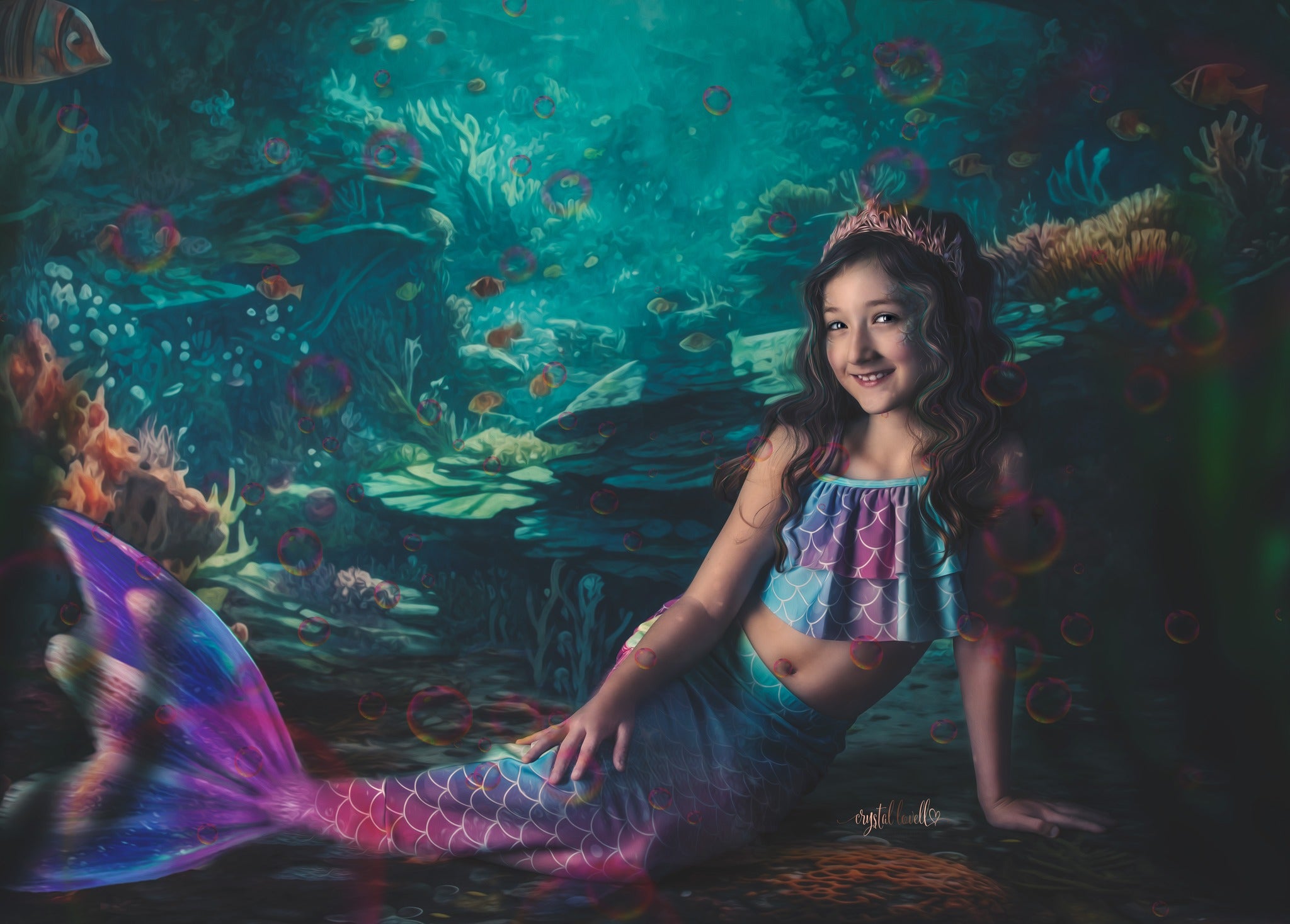 Kate Rich Underwater World Backdrop+Ocean Reef Floor Designed by Mandy Ringe Photography