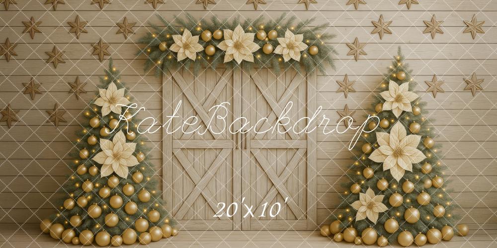 Kate Christmas Trees Barn Door Backdrop Designed by Megan Leigh - Kate Backdrop AU
