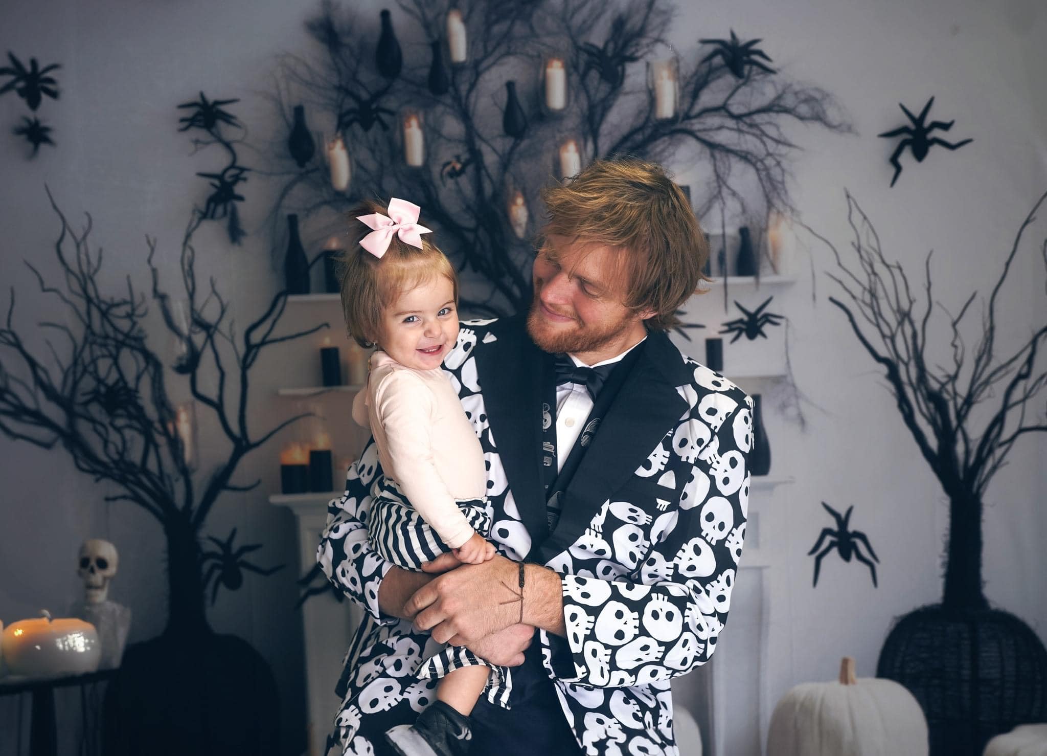 Kate Black & White Halloween Fireplace Backdrop Designed by Lidia Redekopp - Kate Backdrop AU