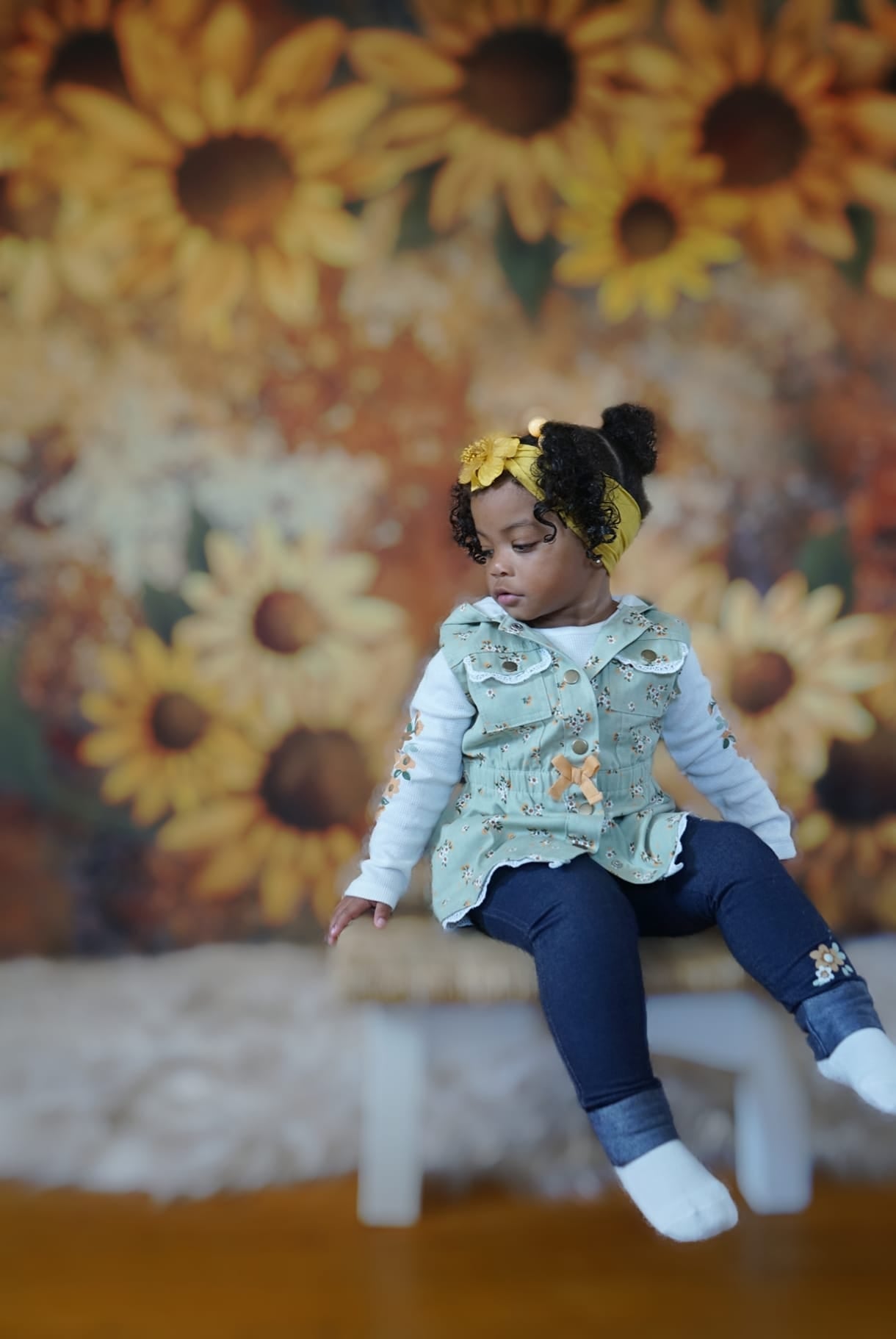 Kate Sunflower Backdrop Autumn Mottled Texture Designed by GQ