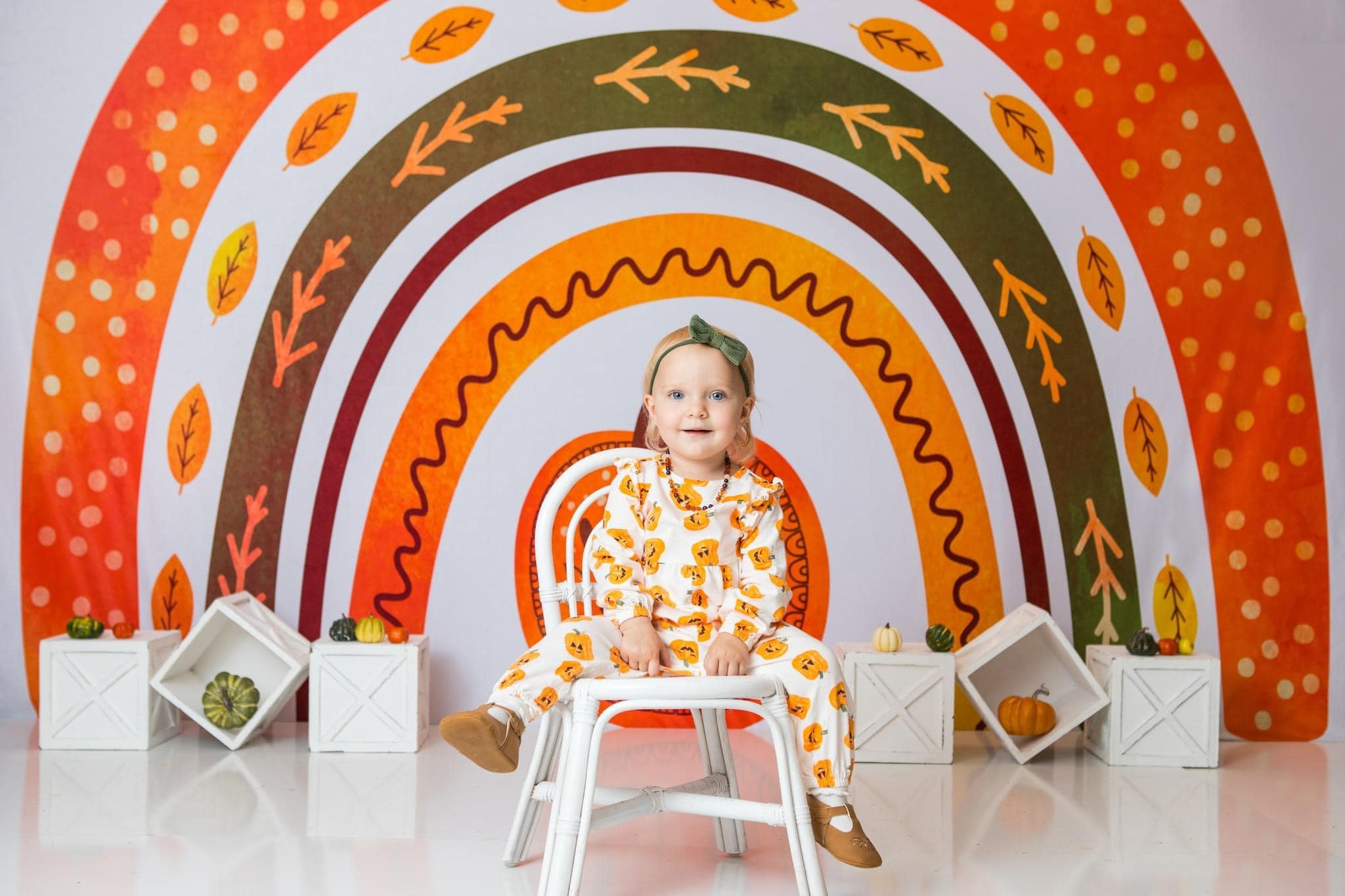 Kate Autumn Rainbow Backdrop Cake Smash for Photography - Kate Backdrop AU