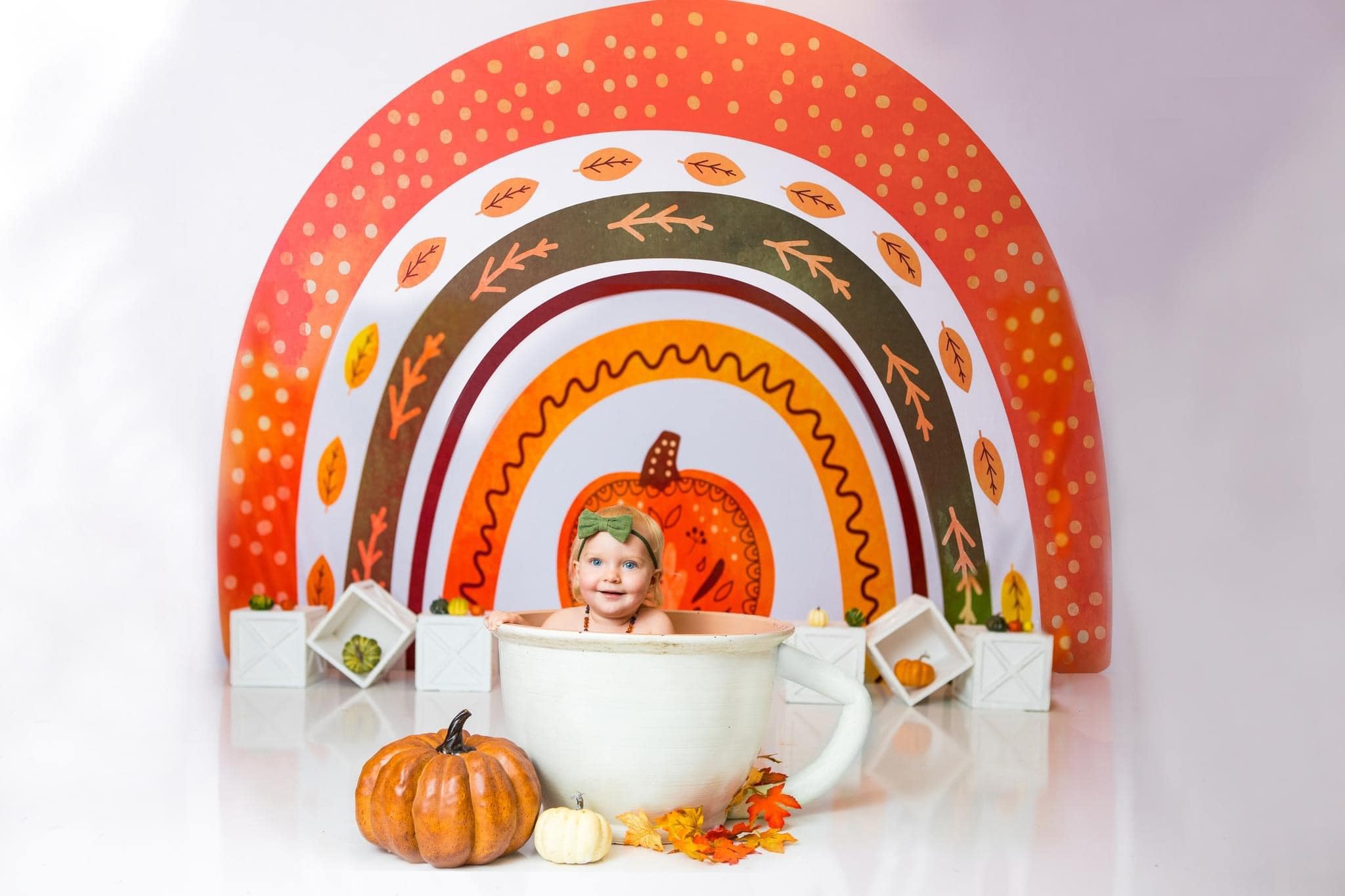 Kate Autumn Rainbow Backdrop Cake Smash for Photography - Kate Backdrop AU