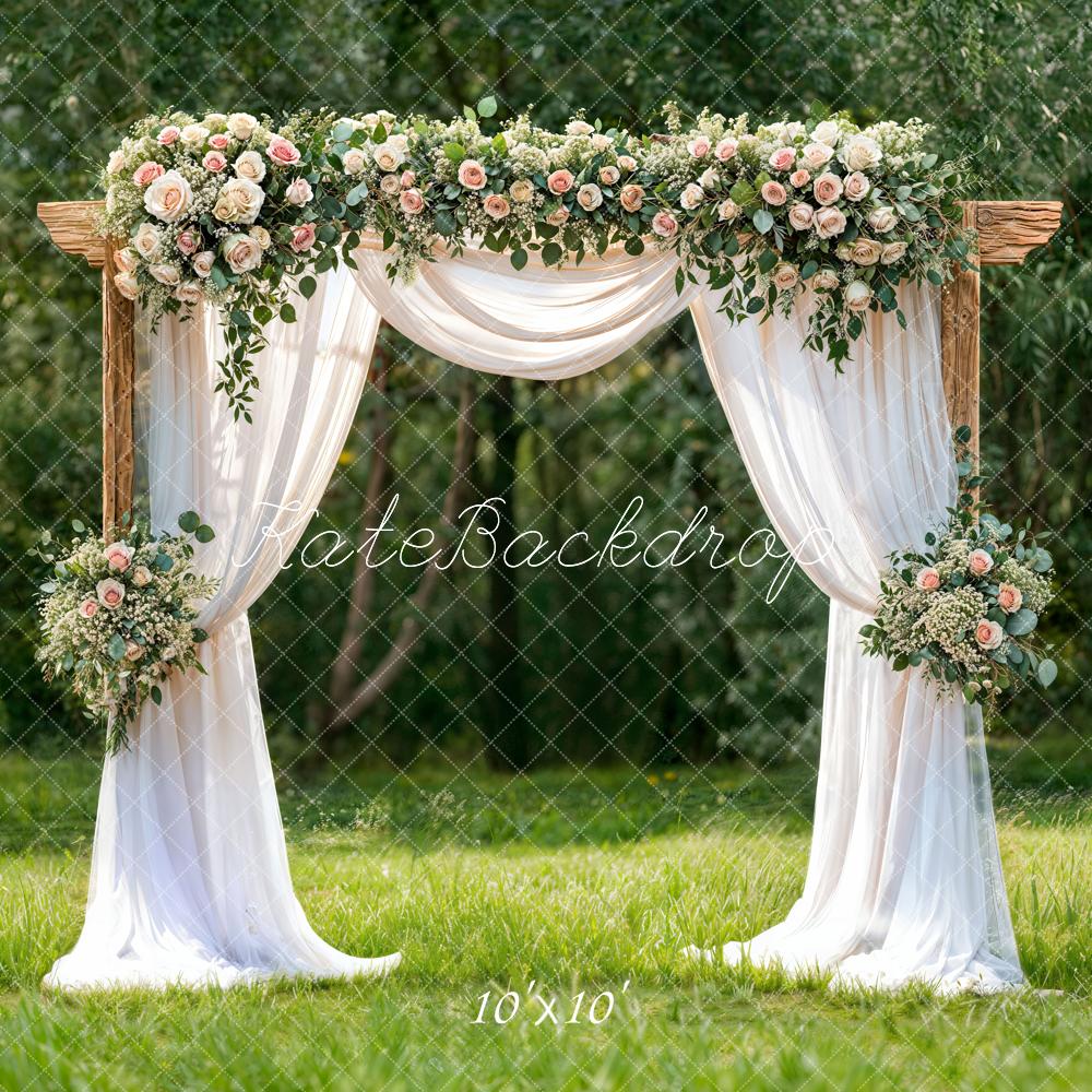 Kate Spring Grassland Wedding Greenery Backdrop Designed by Chain