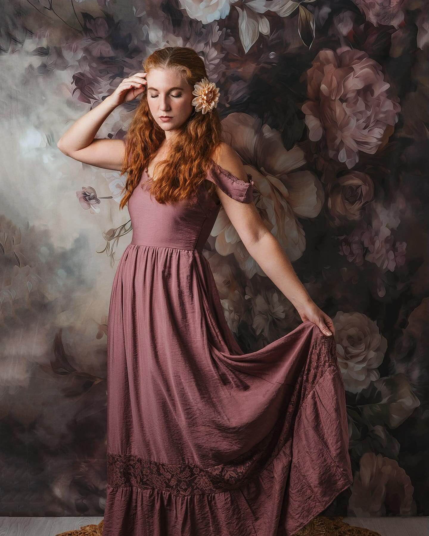 Kate Floral Romance Backdrop Fine Art Portrait Designed by Candice Compton