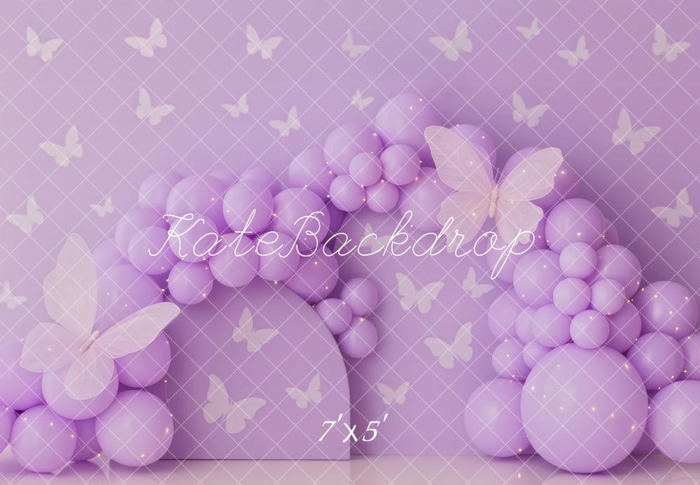 Kate Purple Balloon Cake Smash Butterfly Backdrop Designed by Patty Roberts - Kate Backdrop AU