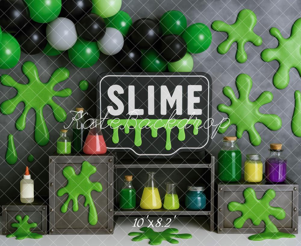 Kate Slime Splatter Bottles Balloons Backdrop Designed by Mini MakeBelieve